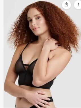 NWT Auden Mesh Longline Bralette in Black XS